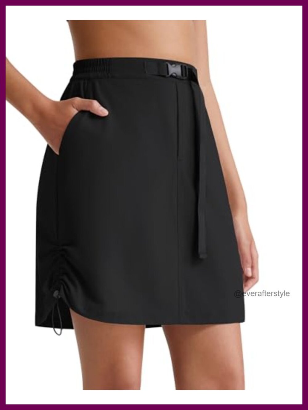 Cargo Skirt Elastic Waist Drawstring Hem 2 Pockets Quick Dry Active